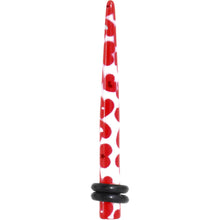 6G Lovely Red Heart Acrylic Ear Taper