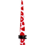 4G Lovely Red Heart Acrylic Ear Taper