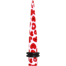 2G Lovely Red Heart Acrylic Ear Taper