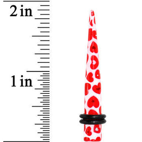 2G Lovely Red Heart Acrylic Ear Taper