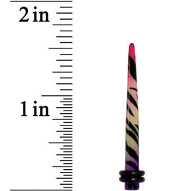 6G Multi Color Animal Print Acrylic Ear Taper