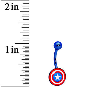 Anodized Captain American Belly Ring