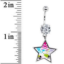 Paint Splatter Star Skull Belly Ring