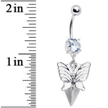 Crystalline Gem Artistic Butterfly Belly Ring