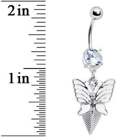 Crystalline Gem Artistic Butterfly Belly Ring