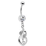 Crystalline Gem Distinctive Teardrop Belly Ring