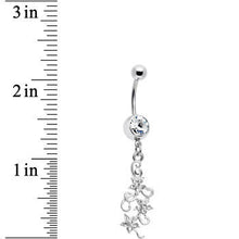 Crystalline Gem Dramatic Floral Drop Belly Ring