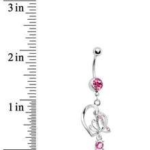 Pink Gem Love of Butterfly Belly Ring