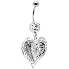 Clear Gem Love at First Sight Heart Belly Ring