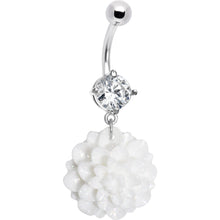 Crystalline Gem Full Bloom Shell Flower Belly Ring