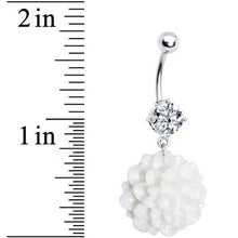 Crystalline Gem Full Bloom Shell Flower Belly Ring