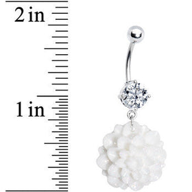 Crystalline Gem Full Bloom Shell Flower Belly Ring
