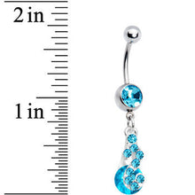 Aqua Radiant Gem Drop Belly Ring