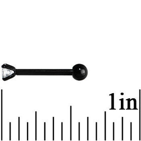 16G 3/8 4mm CZ Black Titanium Cartilage Tragus Earring