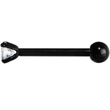 16G 3/8 4mm CZ Black Titanium Cartilage Tragus Earring