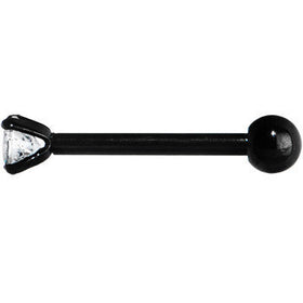 16G 3/8 4mm CZ Black Titanium Cartilage Tragus Earring