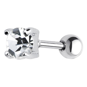 16G 5mm Clear CZ Round Cartilage Tragus Earring