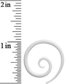 10G White Acrylic Super Spiral Taper