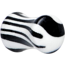 Zebra Print Glow in the Dark Saddle Plug 2G to 1 Inch