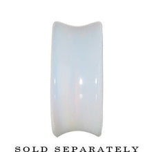 9/16 Concave Pear Moonstone Natural  Stone Plug