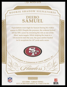 2019 Panini Flawless Rookie Shadow Signatures Silver Deebo Samuel #/20 #RSS-DS
