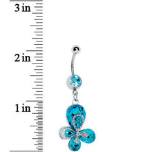 Flight of Fancy Aqua Gem Butterfly Belly Ring