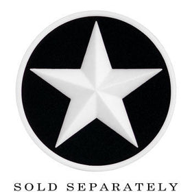 1/2 Black White Star Silicone Plug