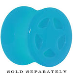 Acrylic Neon Blue Star Tunnel Plug 2G to 20mm