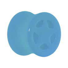 Acrylic Neon Blue Star Tunnel Plug 2G to 20mm