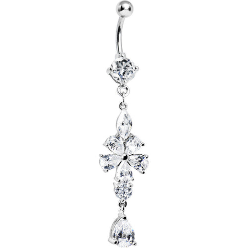Crystalline Gem Glam Flower Belly Ring