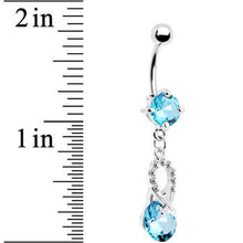 Aqua Gem Crystal Glimmer Drop Belly Ring