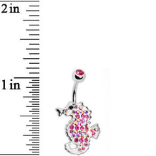 Pink Cubic Zirconia Seahorse Belly Ring