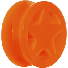 Acrylic Neon Orange Star Tunnel Plug 2G to 20mm