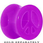 Acrylic Neon Purple Peace Sign Tunnel Plug 2G to 20mm