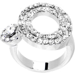 Clear Jeweled Circular Adjustable Ring