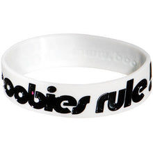 Black White Green Boobies Rule Awareness for Breast Cancer Bracelet