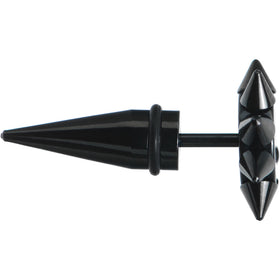 0G Biohazard Spiked Logo Fake Taper Ear Plug