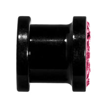 0G Pink Ferido Crystal Acrylic Screw Fit Tunnel