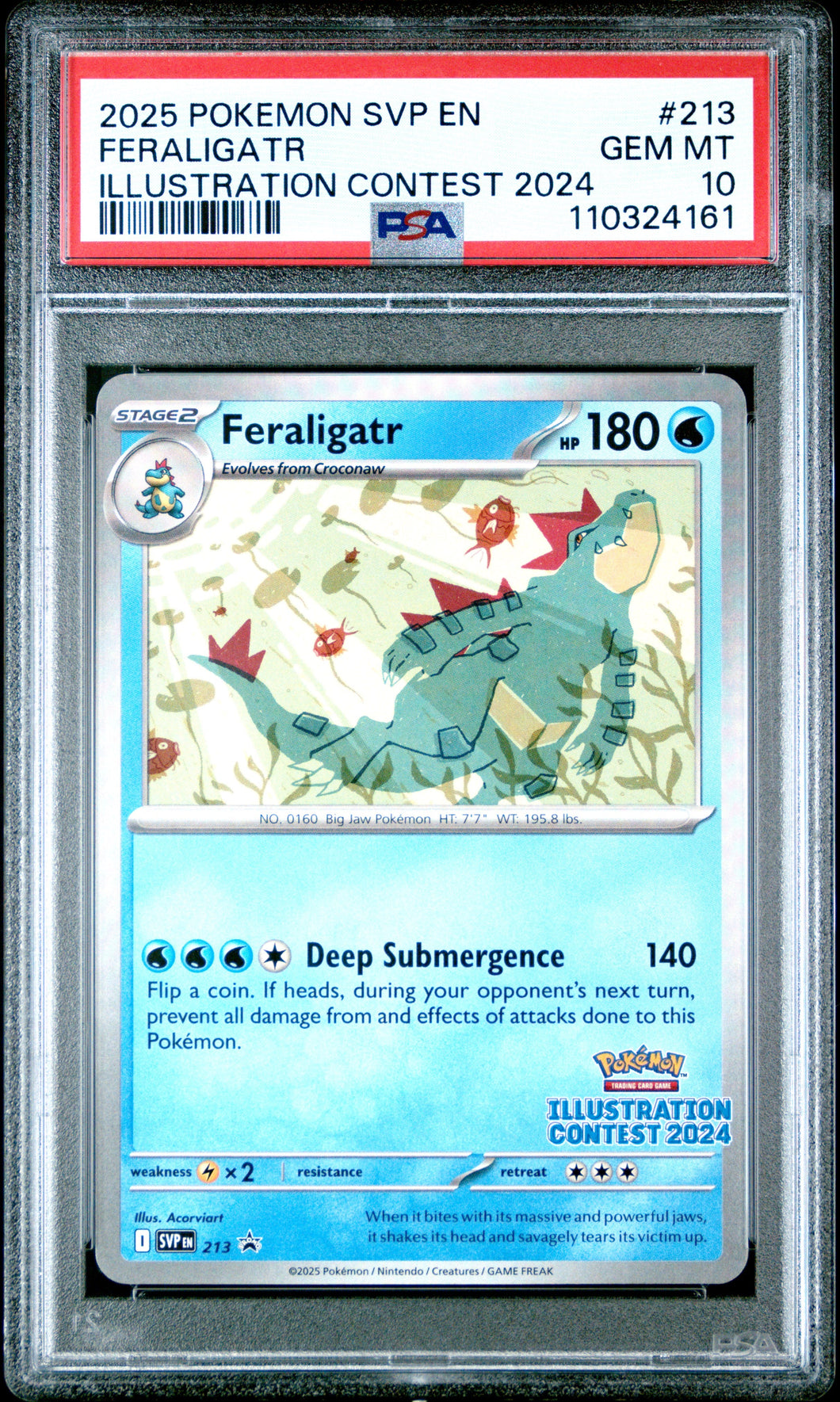 2025 Black Star Promo Illustration Contest 2024 Feraligatr 10 PSA #213