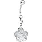 Clear Sparkler Flower Dangle Belly ring