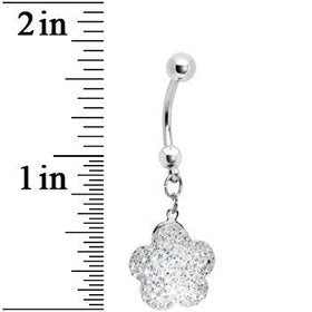 Clear Sparkler Flower Dangle Belly ring