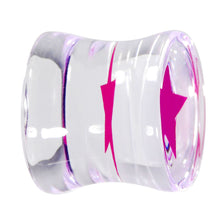 1/2 Hot Pink Star Inlay Acrylic Saddle Plug