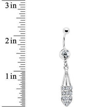 Clear Jeweled Arrow Heart Belly Ring