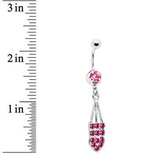 Pink Jeweled Arrow Heart Belly Ring