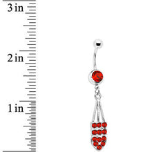 Red Jeweled Arrow Heart Belly Ring