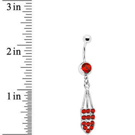 Red Jeweled Arrow Heart Belly Ring