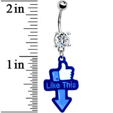 Blue Hand Thumbs Up Belly Ring