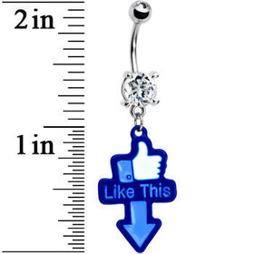 Blue Hand Thumbs Up Belly Ring
