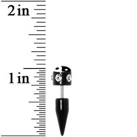 Black White Yin Yang Gem Fake Taper Ear Plug