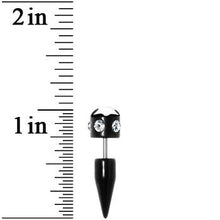 Black White Star Gem Fake Taper Ear Plug